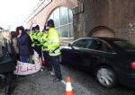 Manchester Disabled People Against Cuts block V.I.P. Tory Party Conference entrance